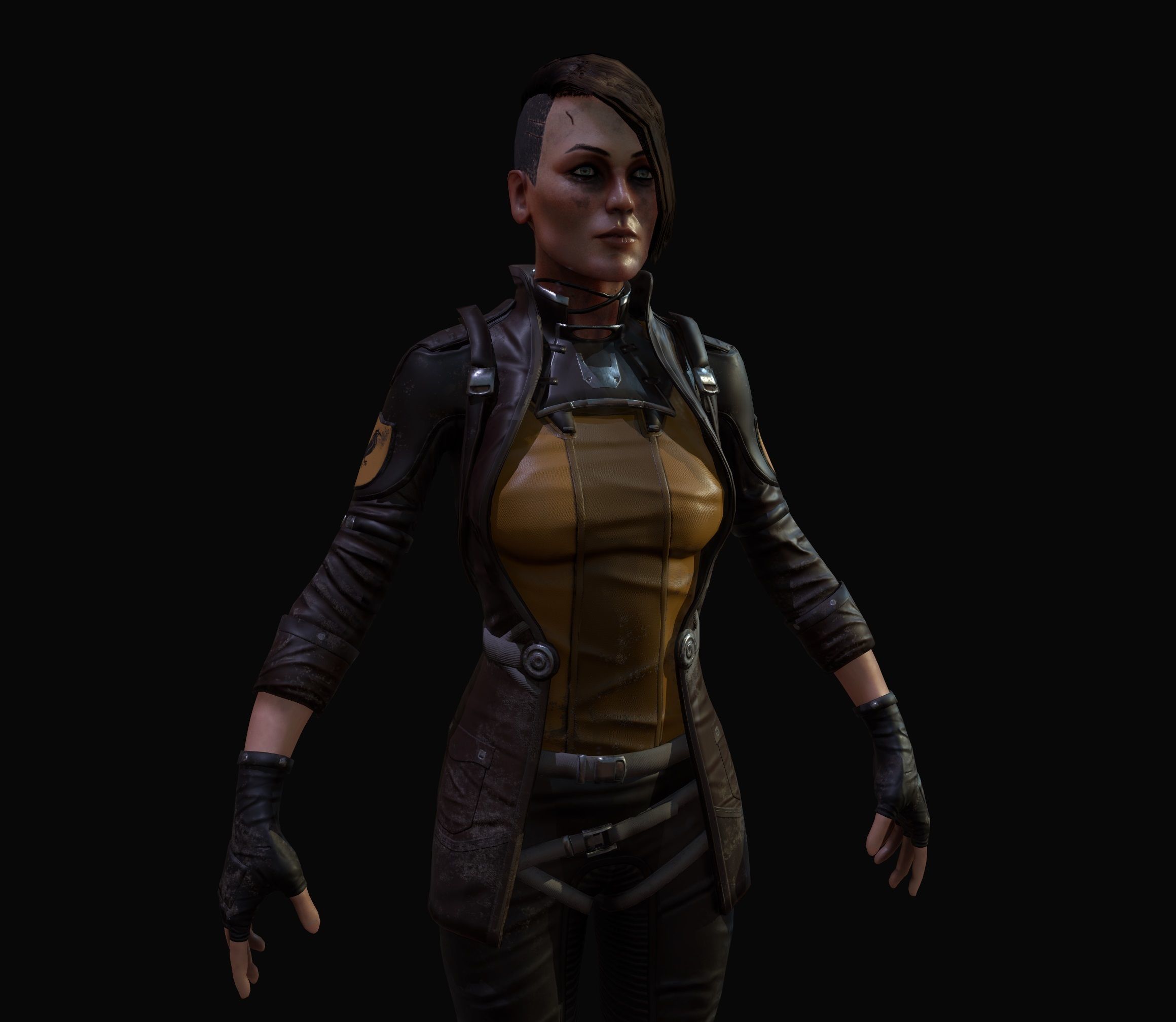 Sci-Fi Girl Low-poly 3D model_6