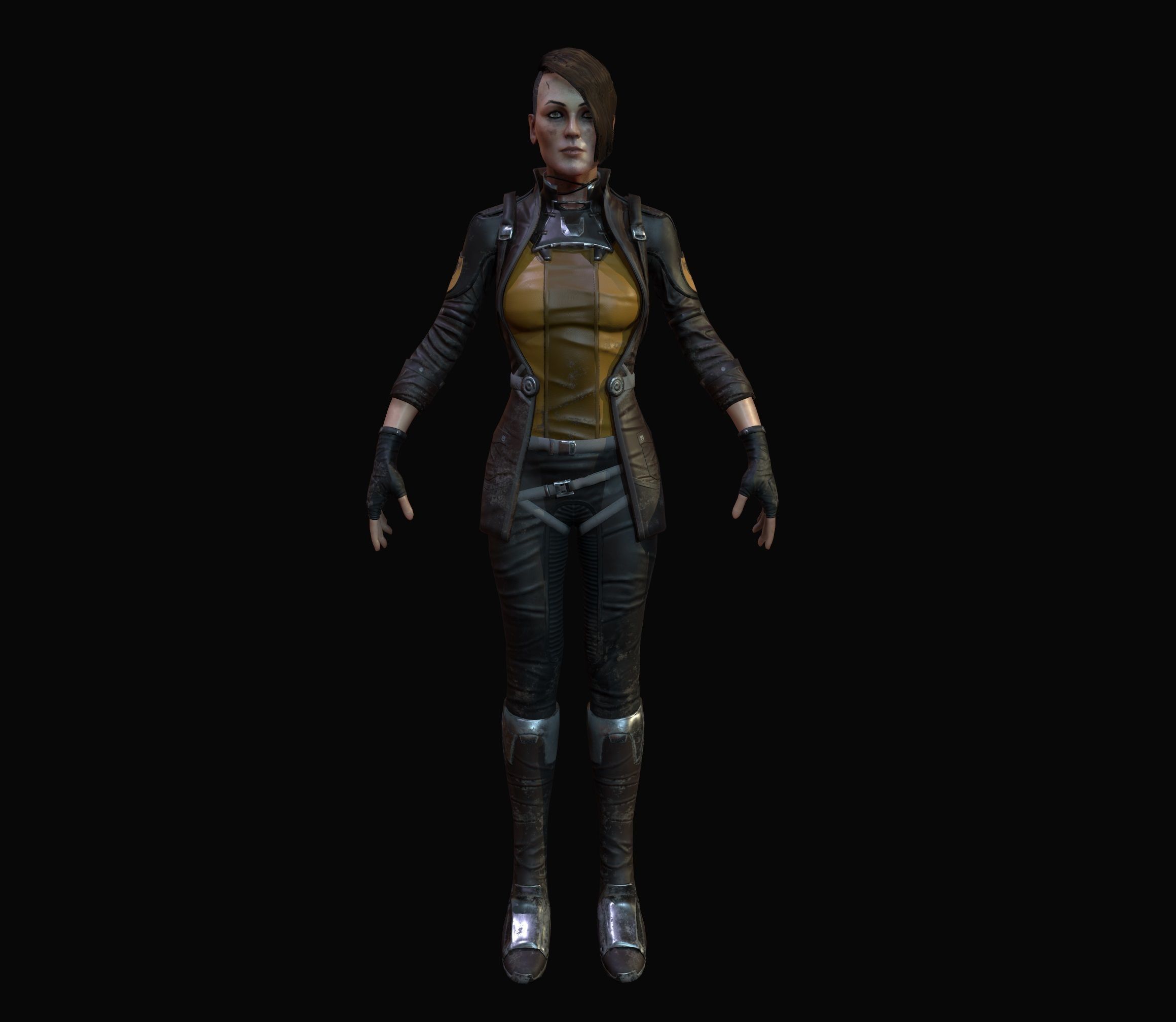 Sci-Fi Girl Low-poly 3D model_2