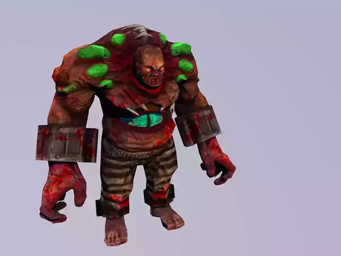 creature 3D model zombie with eyes