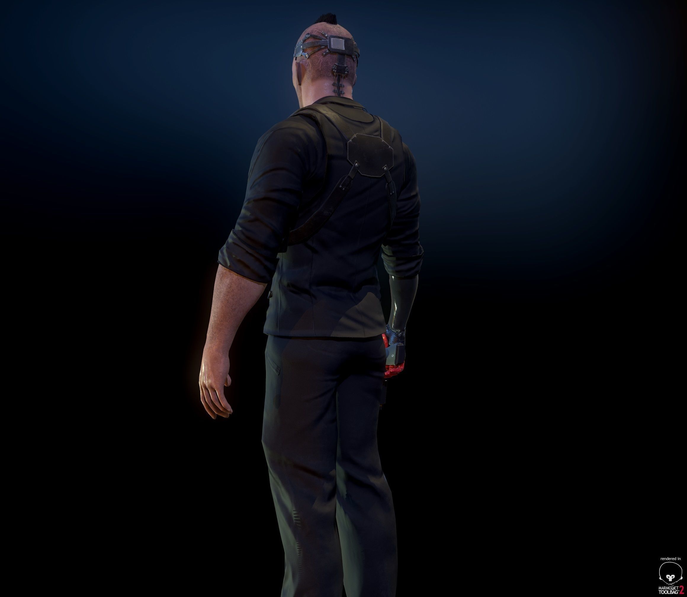 Cyberpunk detective Low-poly 3D model_7