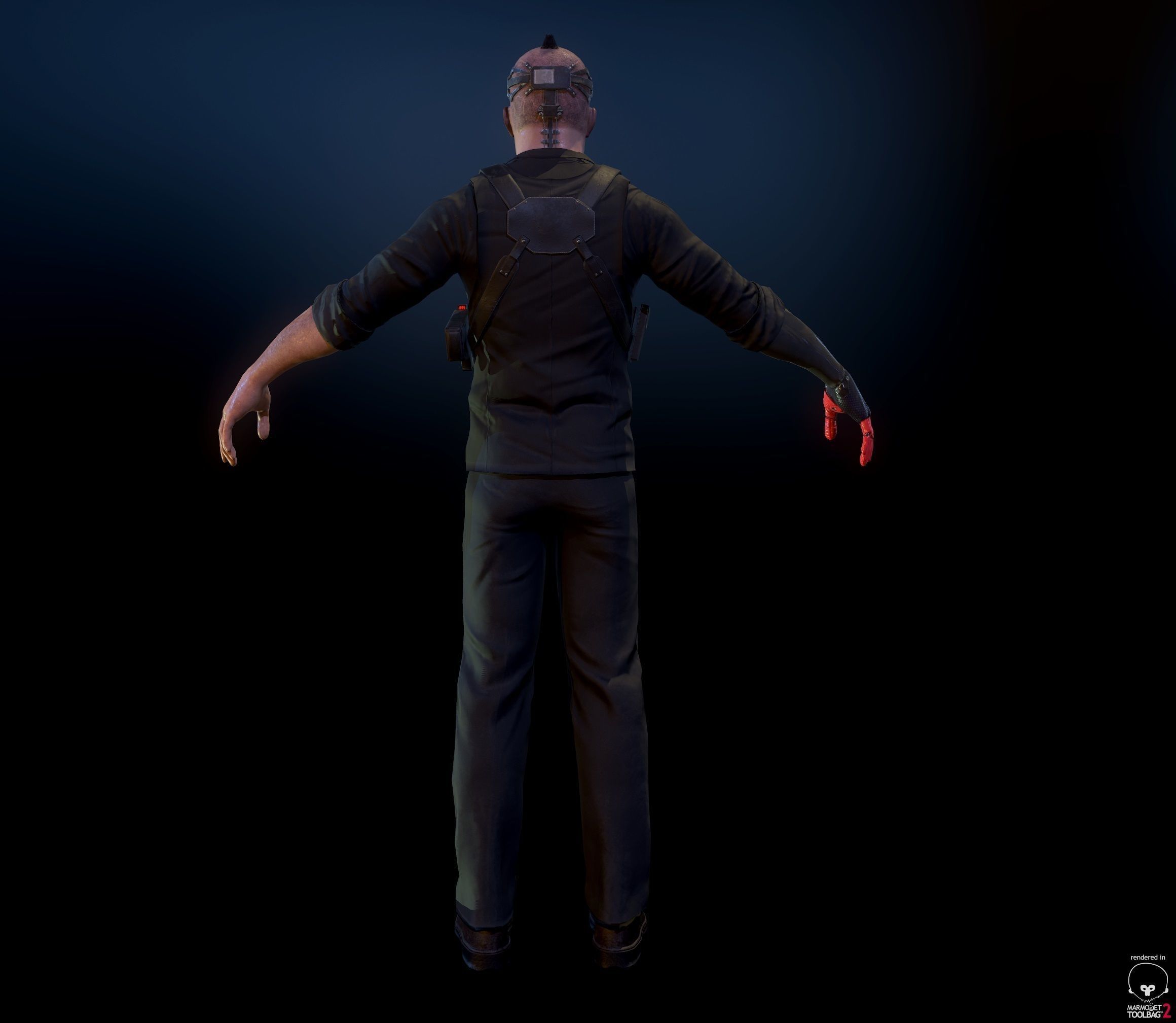 Cyberpunk detective Low-poly 3D model_16