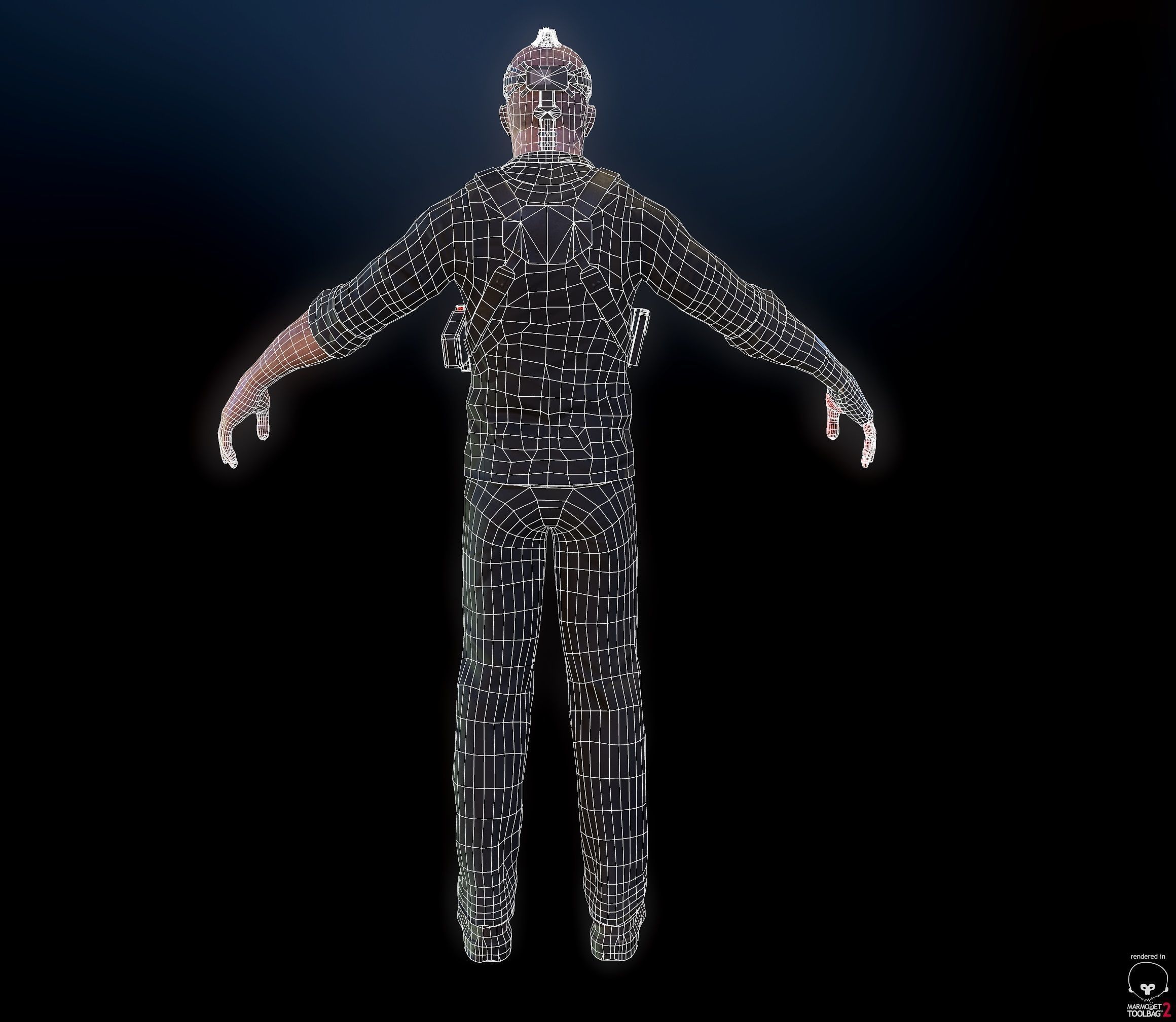 Cyberpunk detective Low-poly 3D model_17