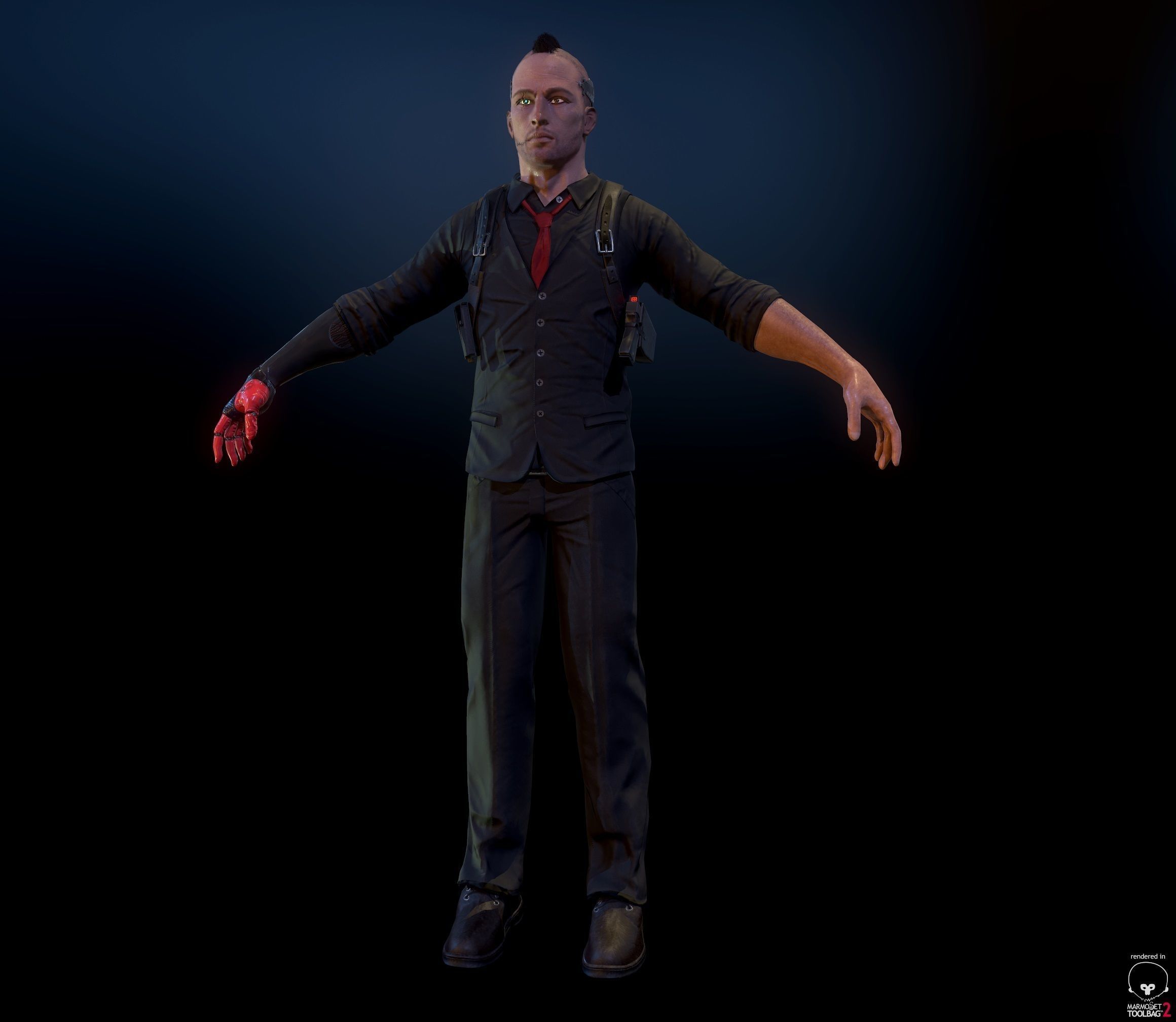 Cyberpunk detective Low-poly 3D model_10