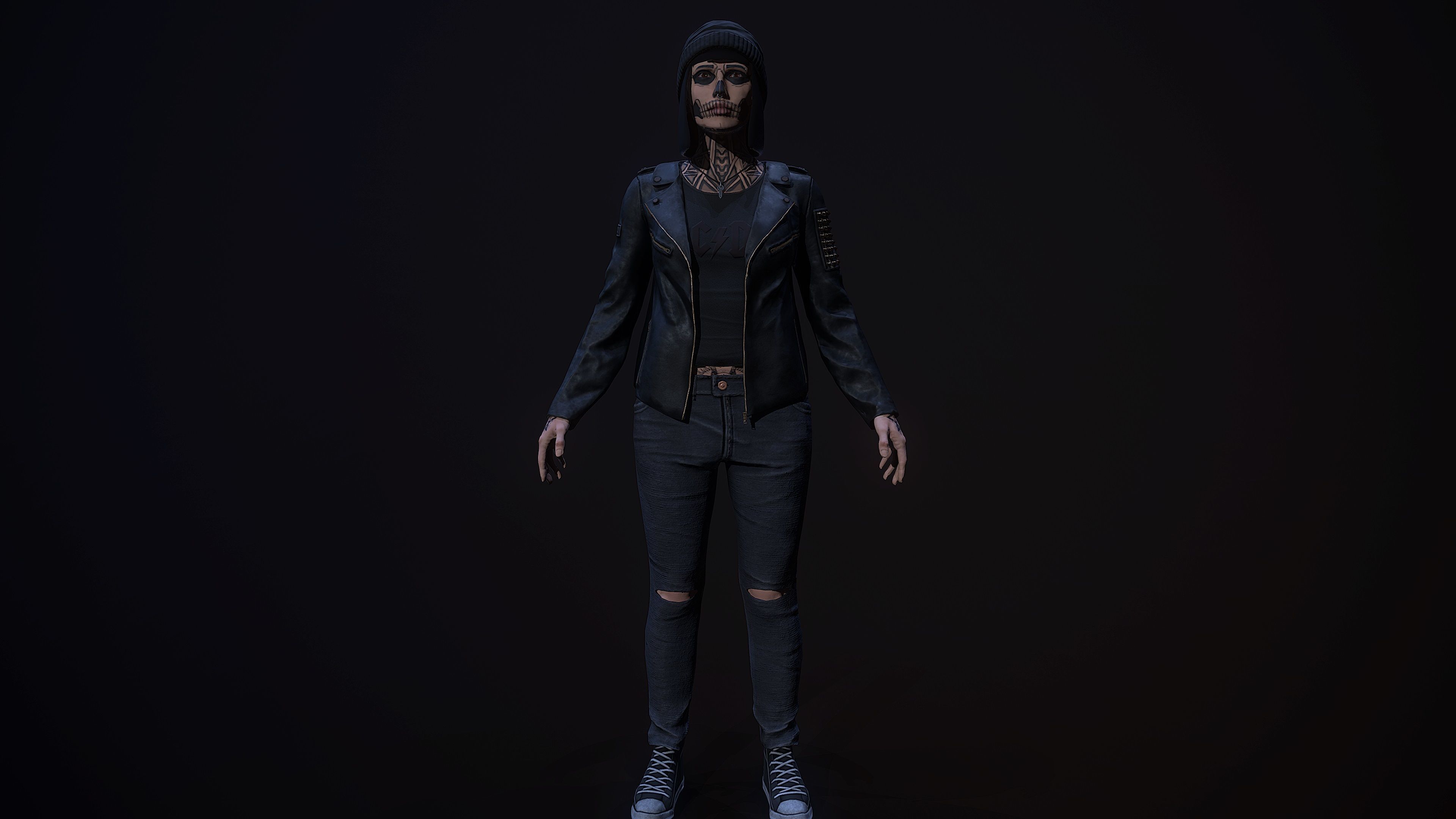 Female Character Low-poly 3D model_7