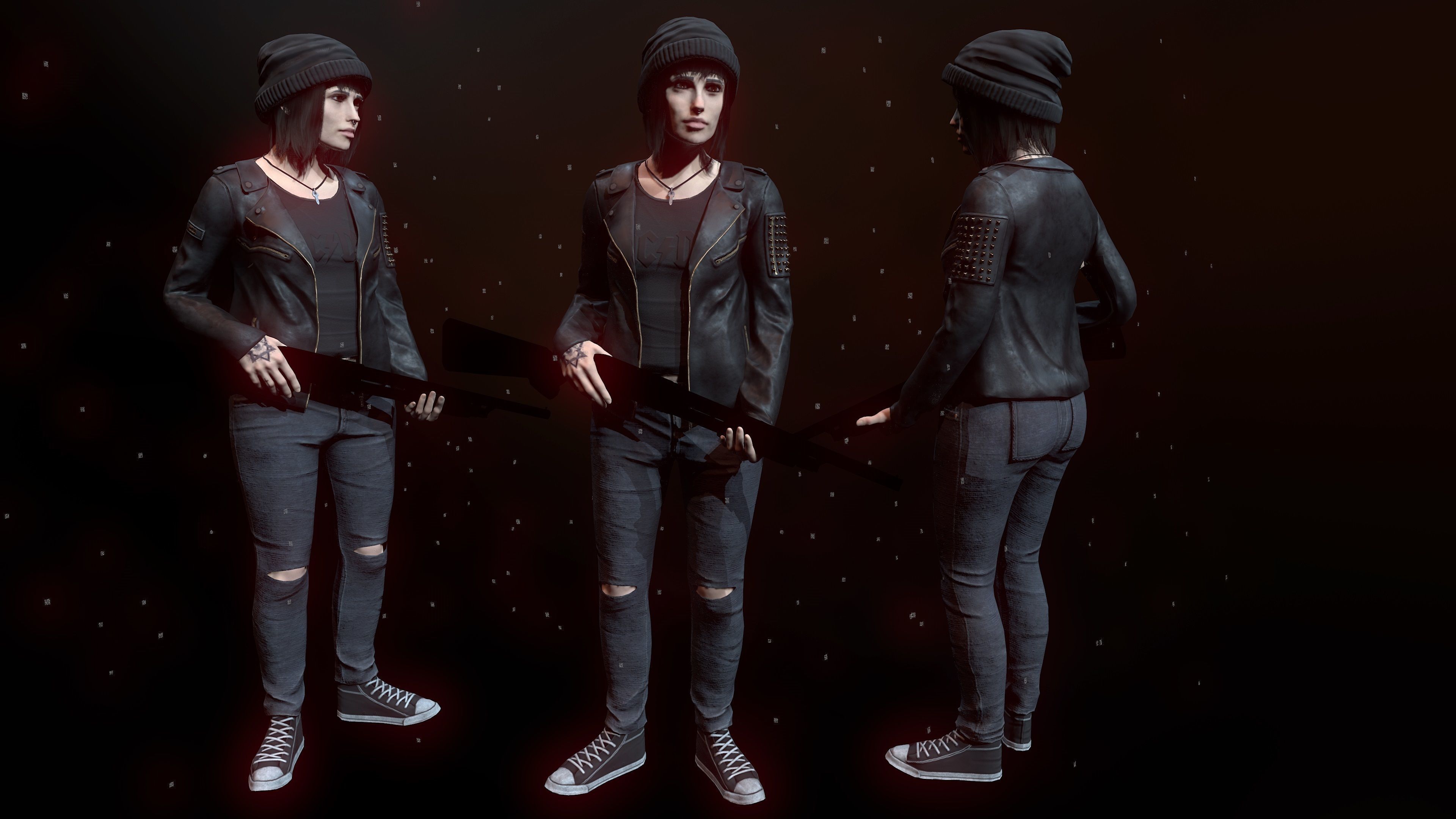 Female Character Low-poly 3D model_1