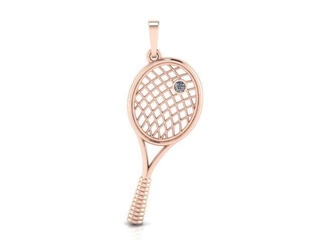 3D model pendant tennis racket 3D print model_4