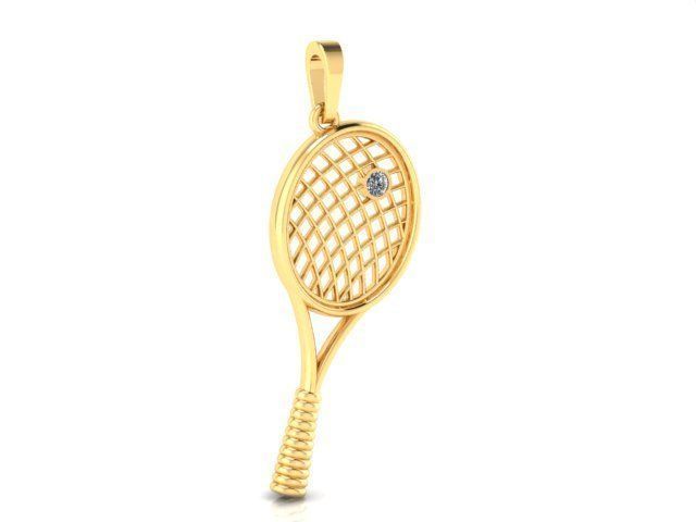 3D model pendant tennis racket 3D print model_2