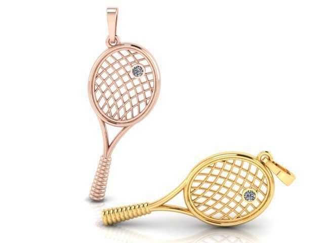 3D model pendant tennis racket 3D print model_1