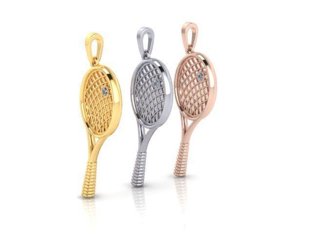 3D model pendant tennis racket 3D print model_5