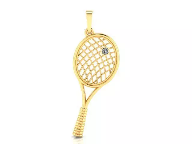 3D model pendant tennis racket 3D print model_0