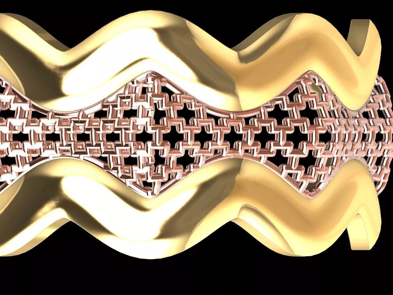 wavy  jail ring stl verified  3D print model_0