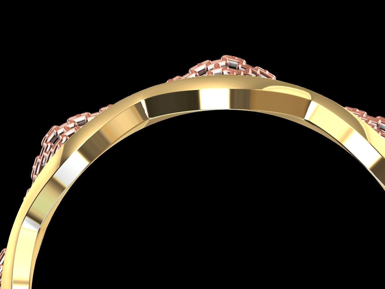 wavy  jail ring stl verified  3D print model_6