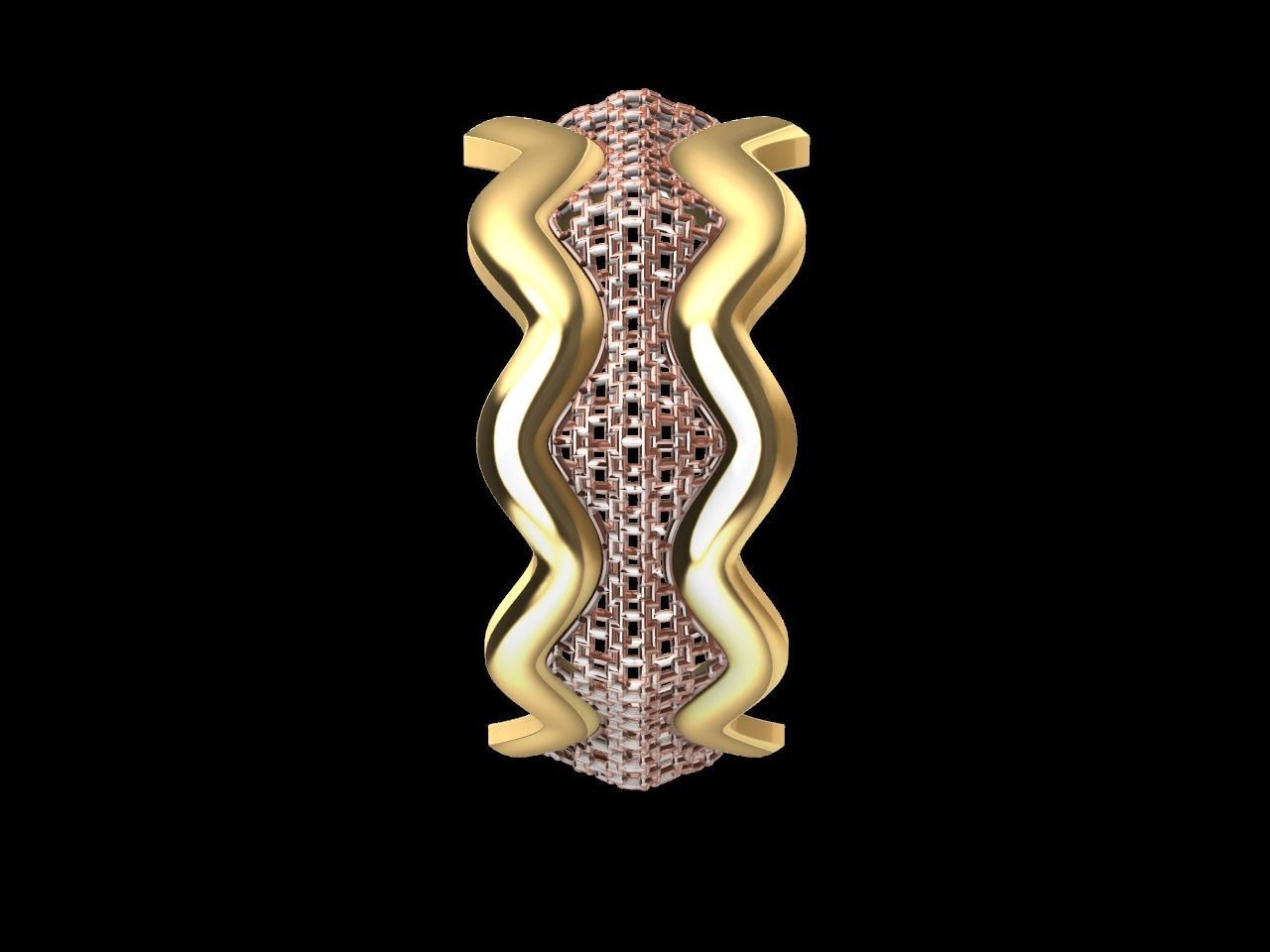 wavy  jail ring stl verified  3D print model_3