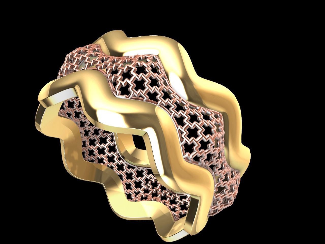 wavy  jail ring stl verified  3D print model_2