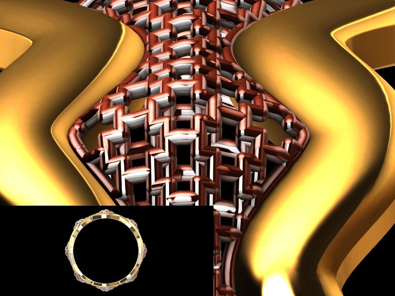 wavy  jail ring stl verified  3D print model_5