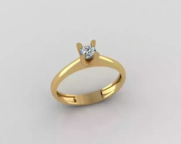 - Rings 3D gold ring with diamond