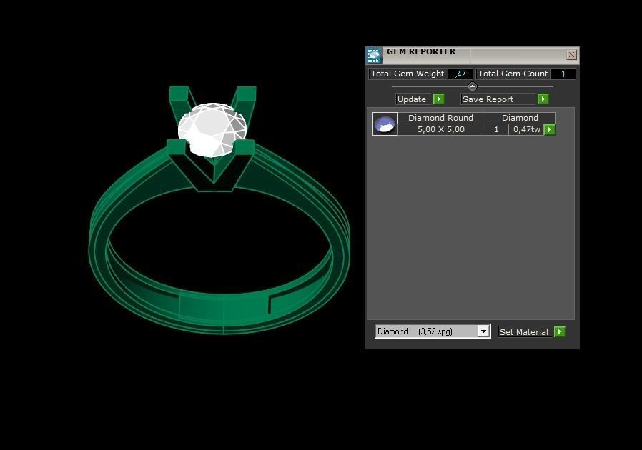 Rings 3D engagement ring gold 3D print model_3