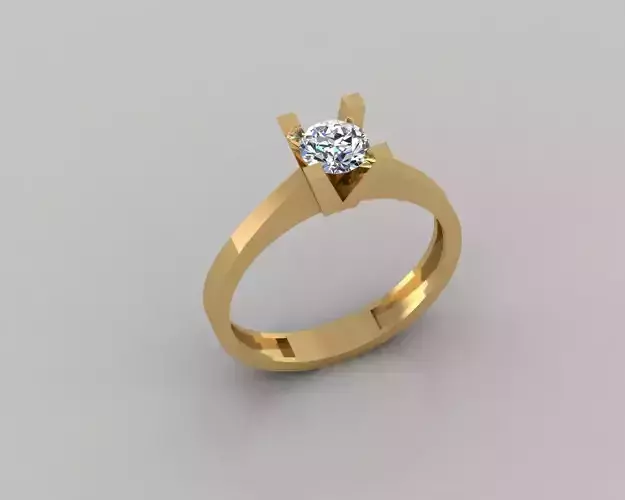 Rings 3D engagement ring gold 3D print model