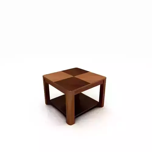Wooden Coffee Table With Checker Pattern