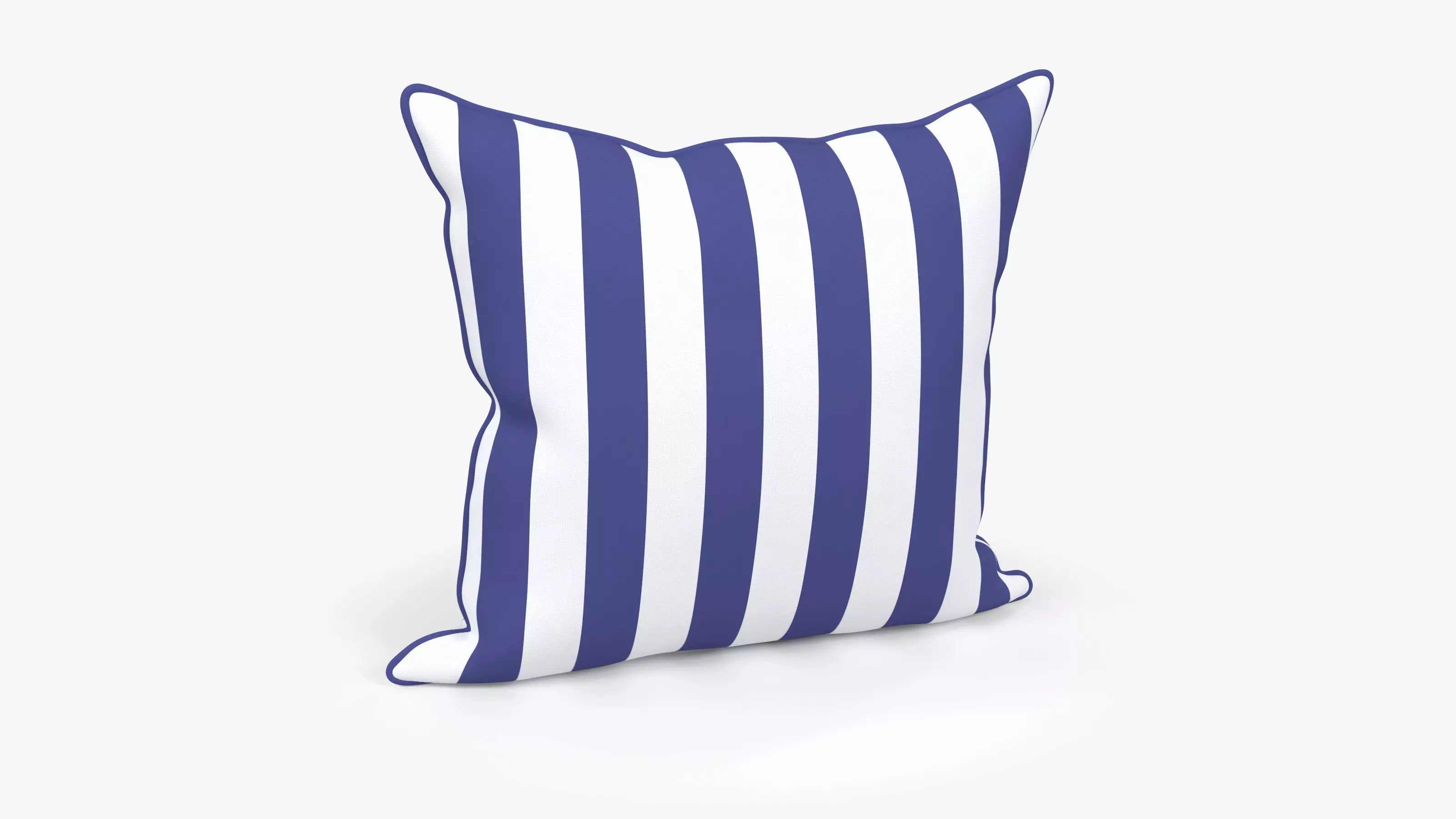 Blue and White Striped Pillow Low-poly 3D model_0