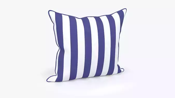 Blue and White Striped Pillow