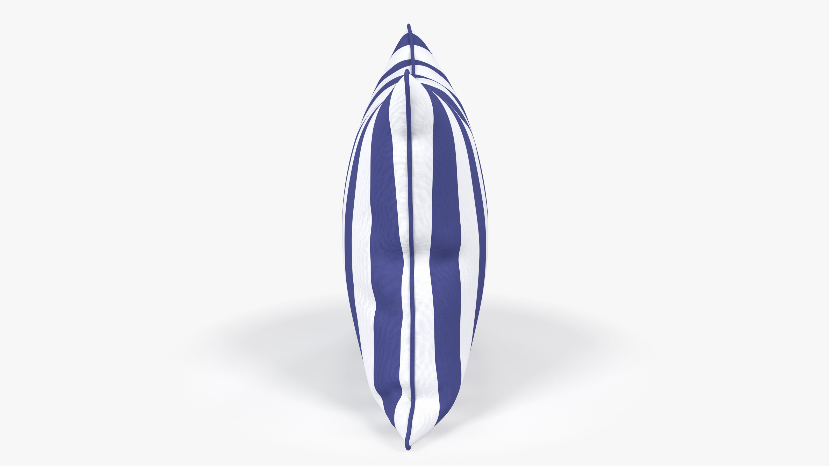 Blue and White Striped Pillow Low-poly 3D model_3