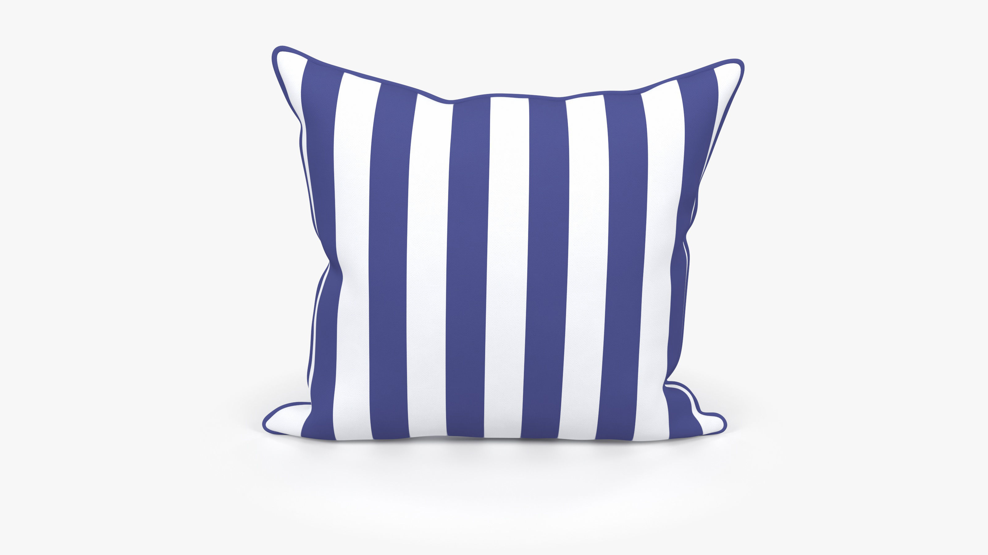 Blue and White Striped Pillow Low-poly 3D model_2