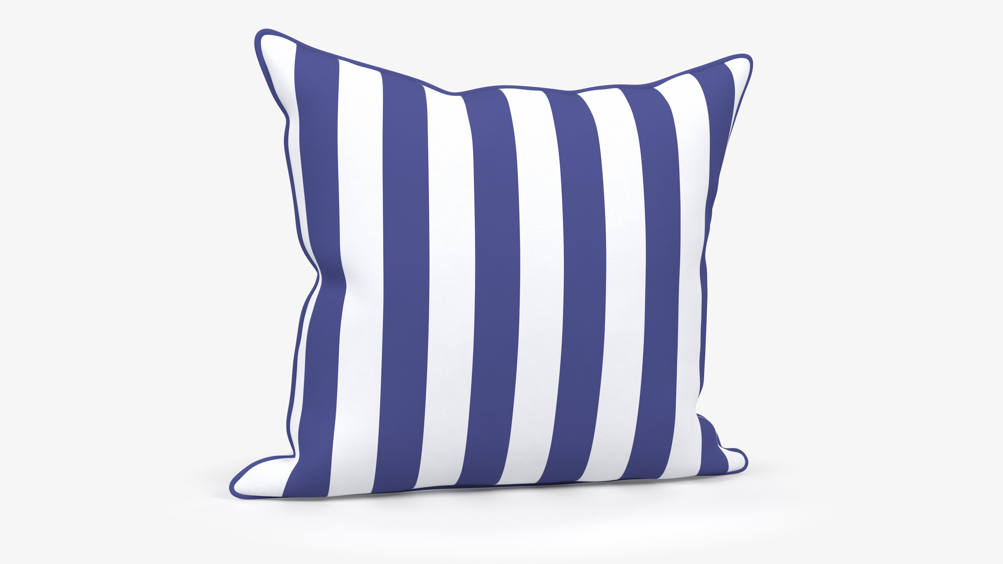 Blue and White Striped Pillow Low-poly 3D model_5
