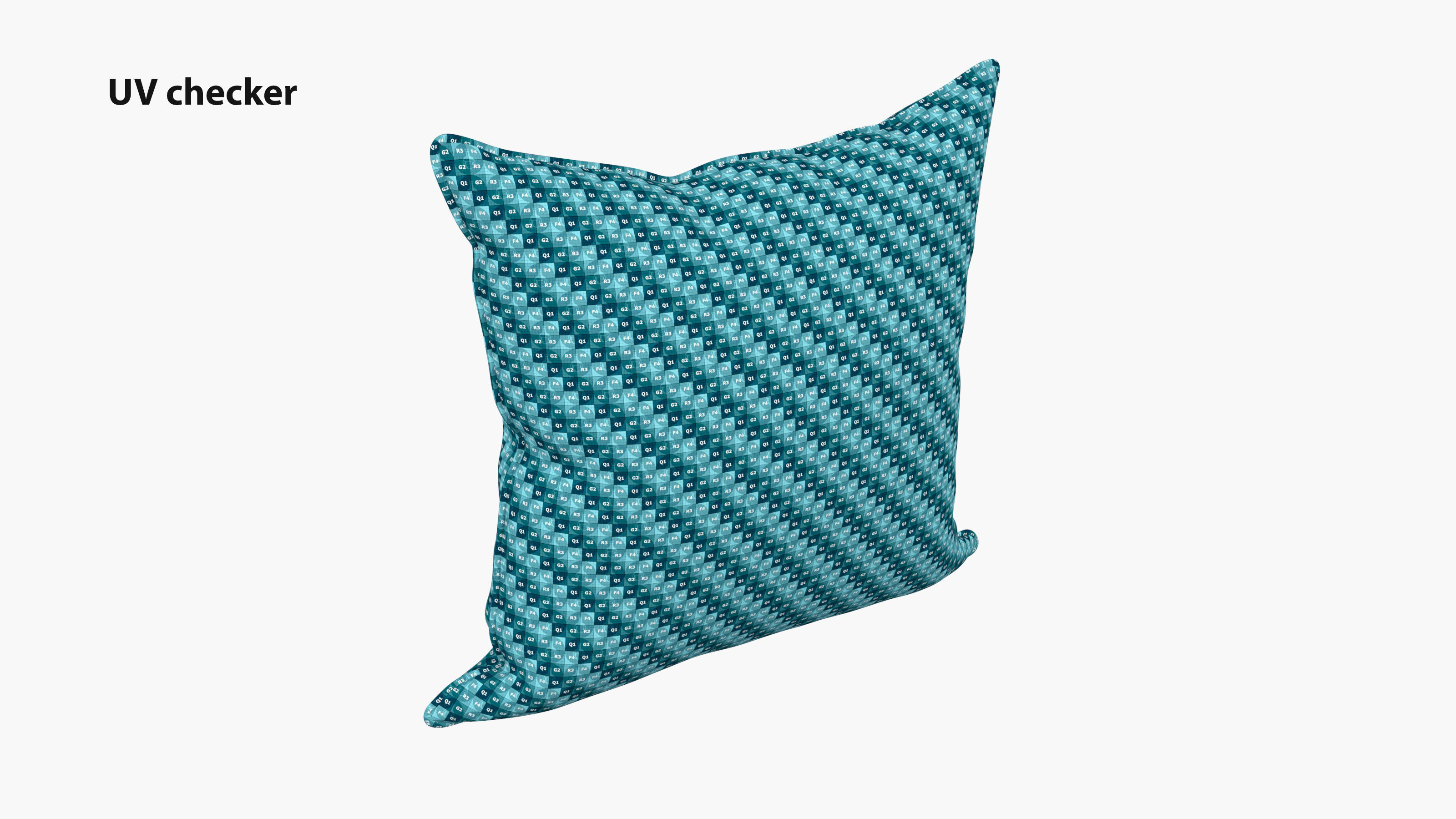 Blue and White Striped Pillow Low-poly 3D model_13