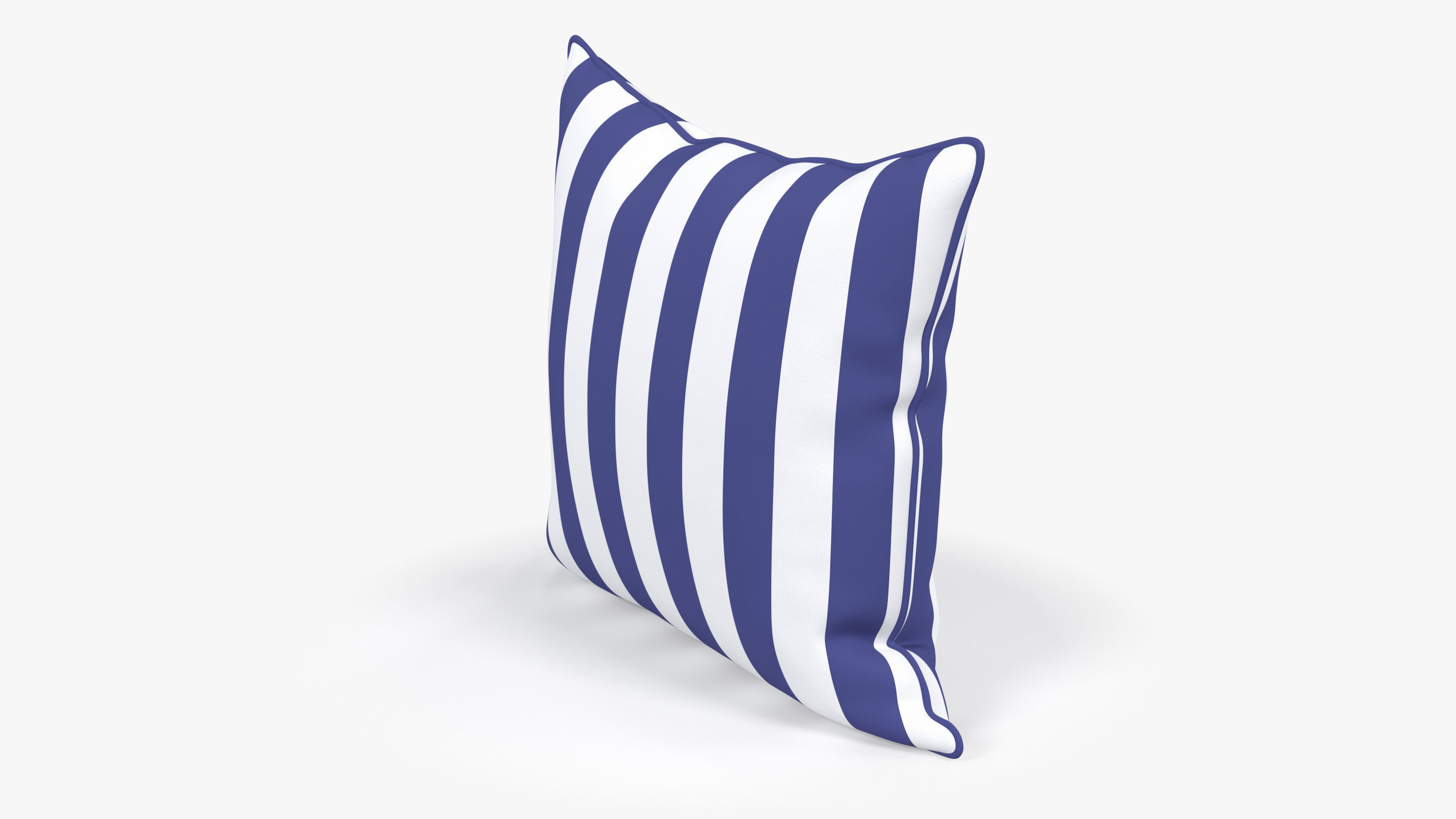 Blue and White Striped Pillow Low-poly 3D model_4
