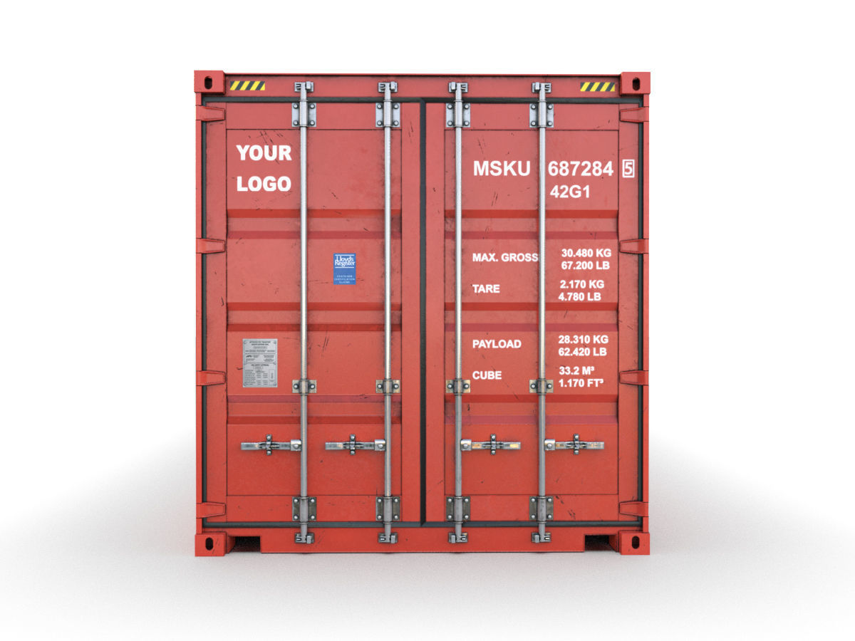 Generic container 20ft - PSD edit 3D model_5