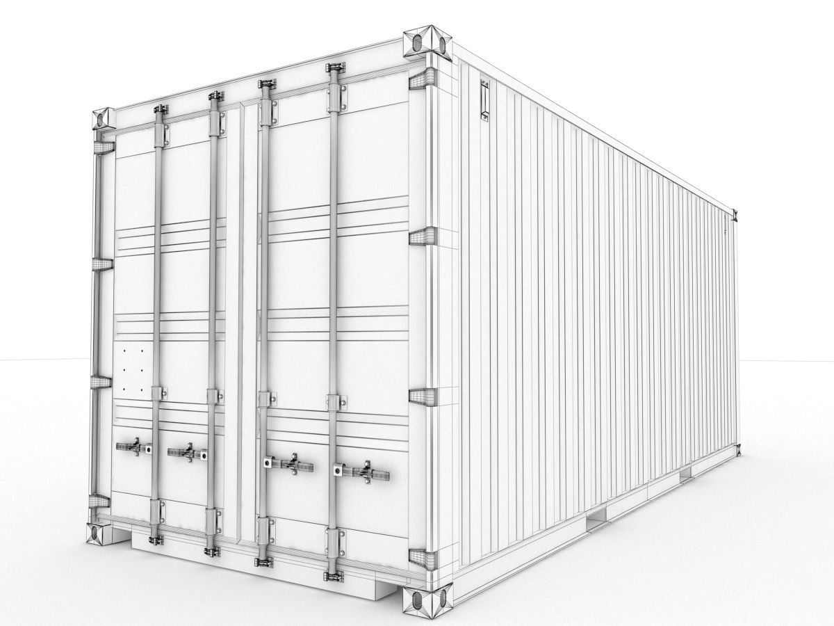 Generic container 20ft - PSD edit 3D model_8