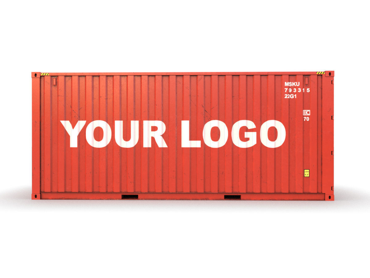Generic container 20ft - PSD edit 3D model_3