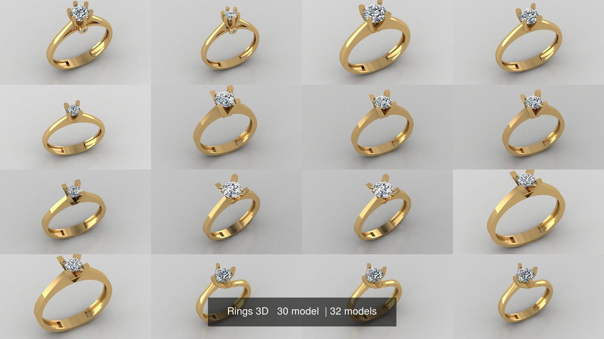 Rings 3D   30 model  3D Model Collection_2