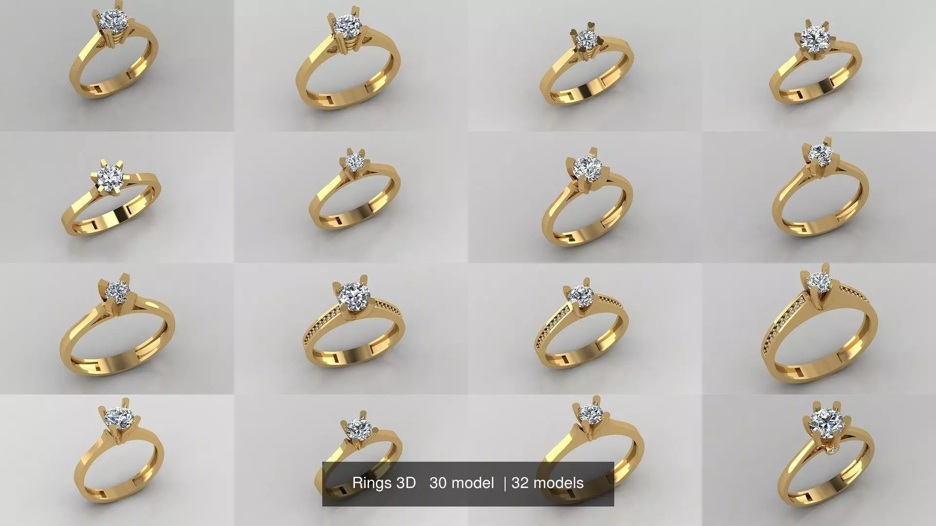 Rings 3D   30 model  3D Model Collection_0