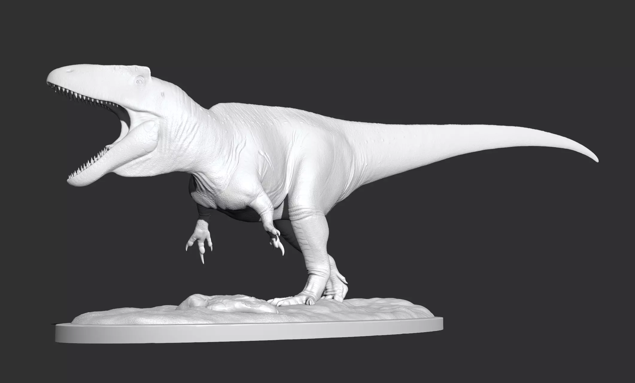 Carcharodontosaurus saharicus model with base 3D print model_0
