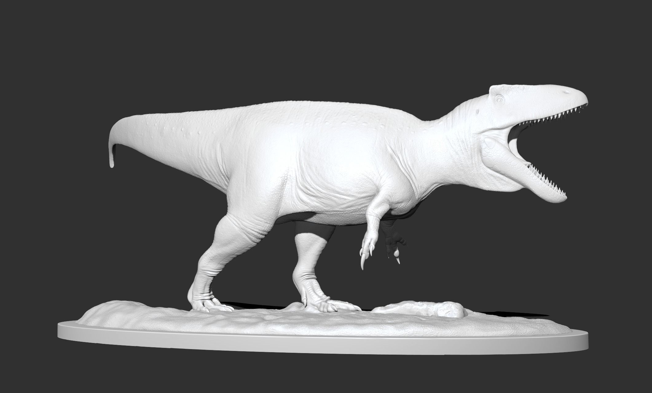 Carcharodontosaurus saharicus model with base 3D print model_1