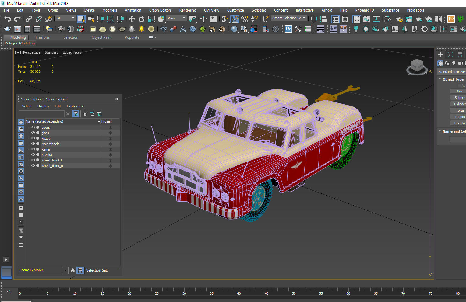 MAZ-541 soviet aircraft tug 3D model_16