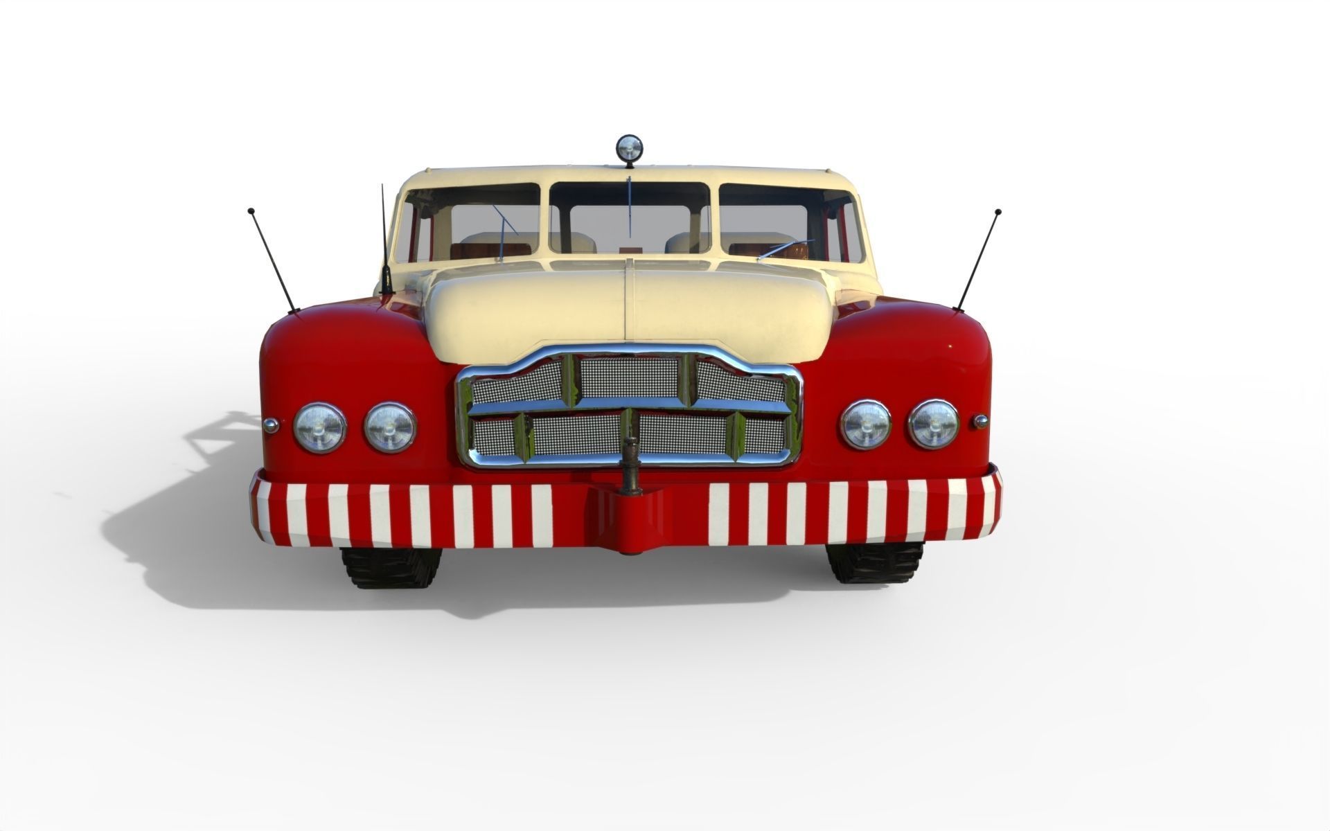 MAZ-541 soviet aircraft tug 3D model_5