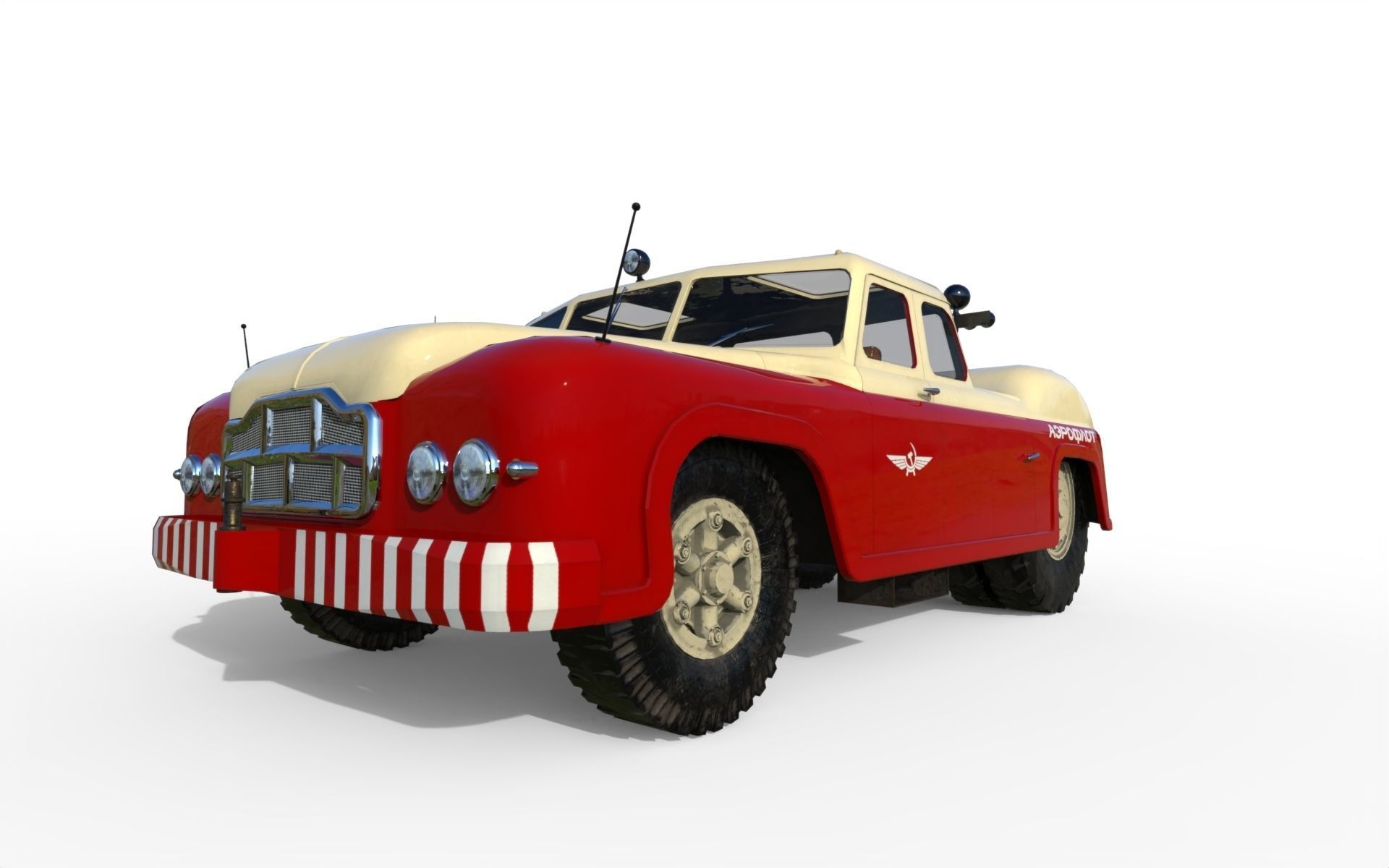 MAZ-541 soviet aircraft tug 3D model_6