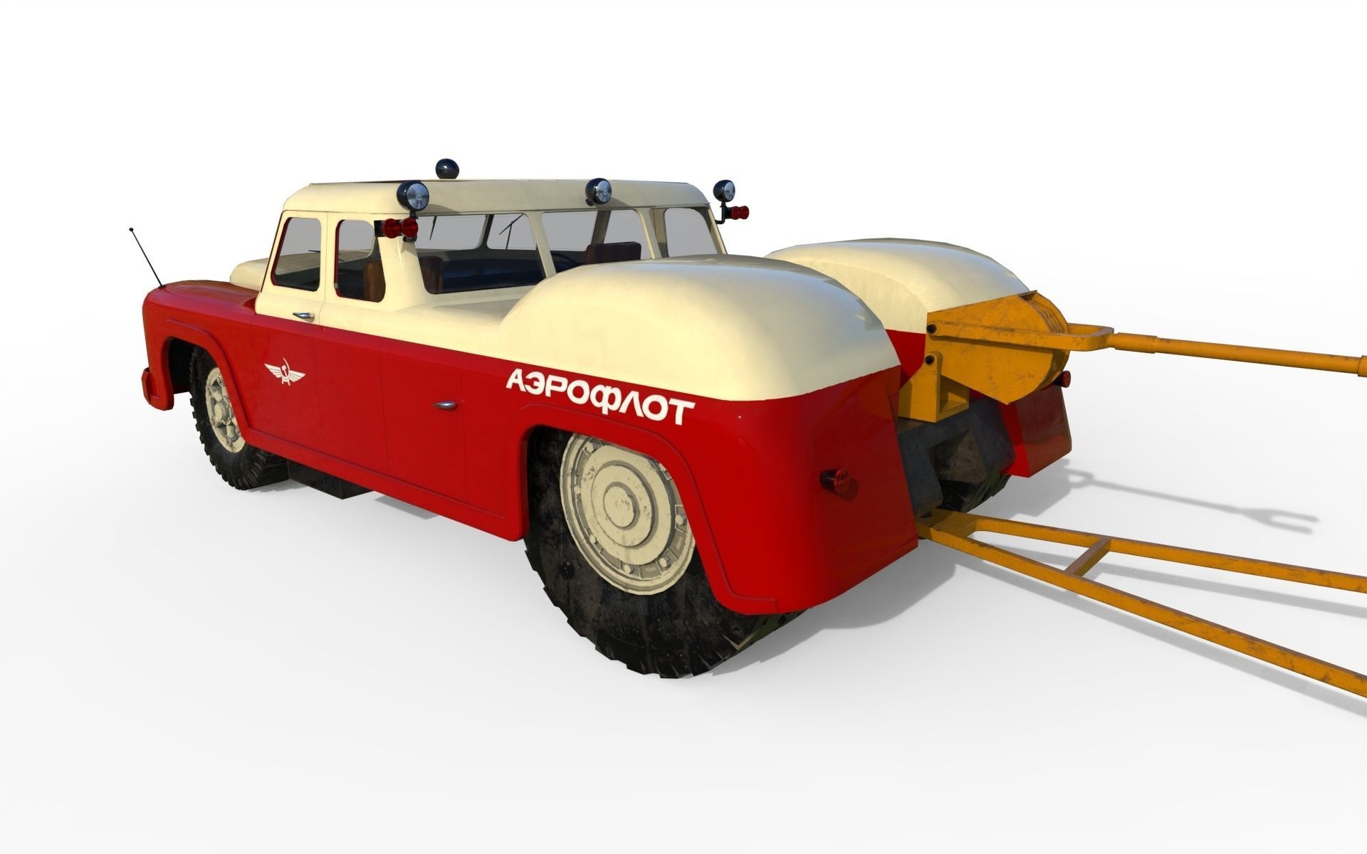 MAZ-541 soviet aircraft tug 3D model_8