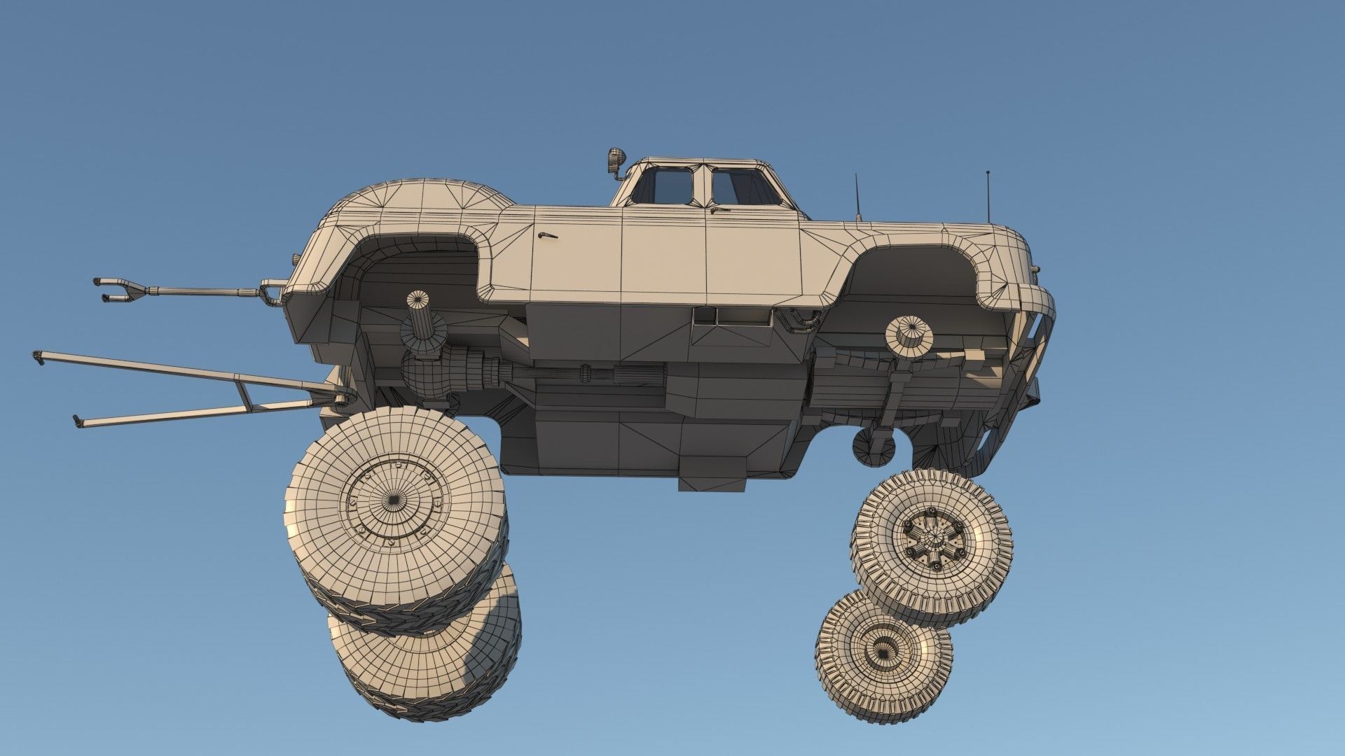 MAZ-541 soviet aircraft tug 3D model_13