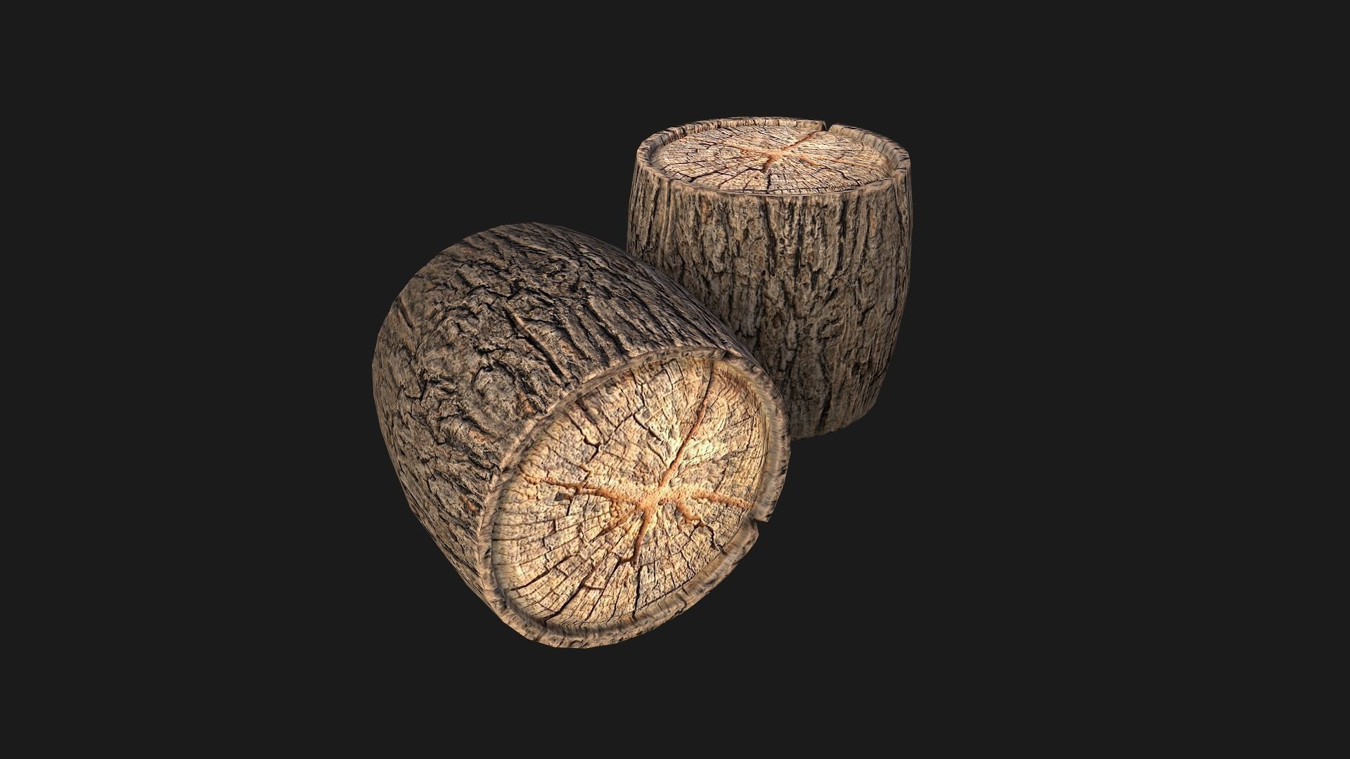 Firewood Log Stand Pack Low-poly 3D model_39