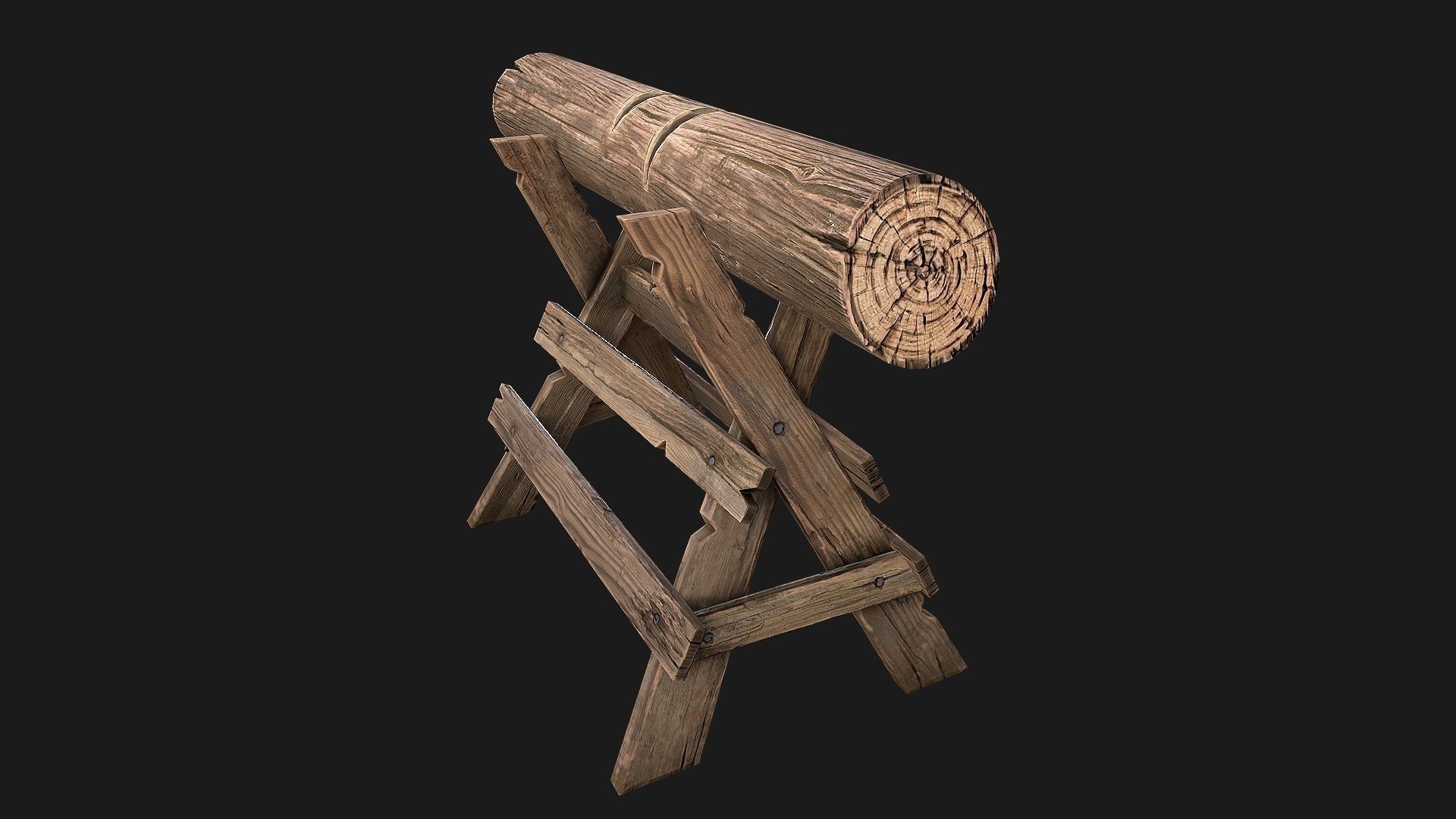 Firewood Log Stand Pack Low-poly 3D model_17