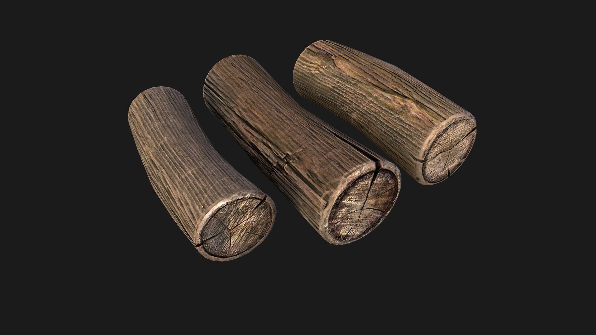 Firewood Log Stand Pack Low-poly 3D model_30