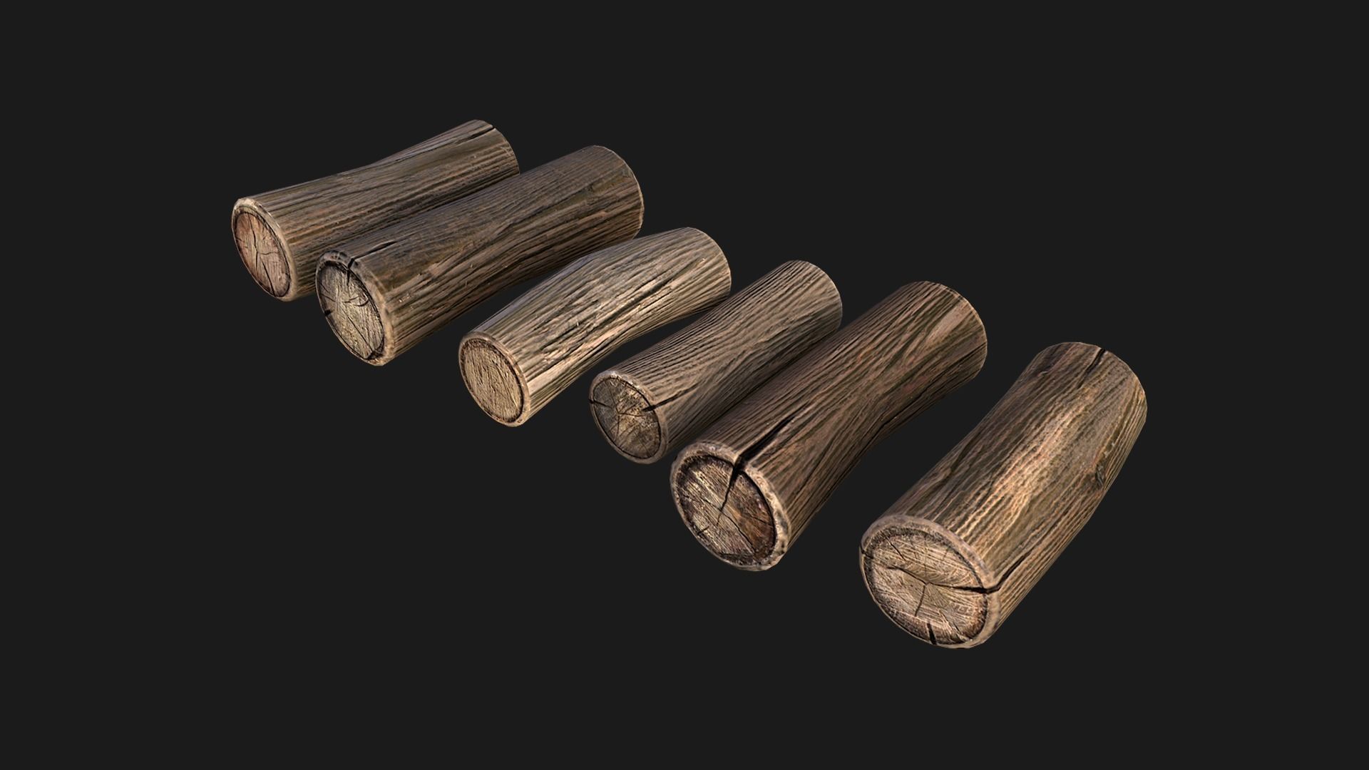 Firewood Log Stand Pack Low-poly 3D model_24