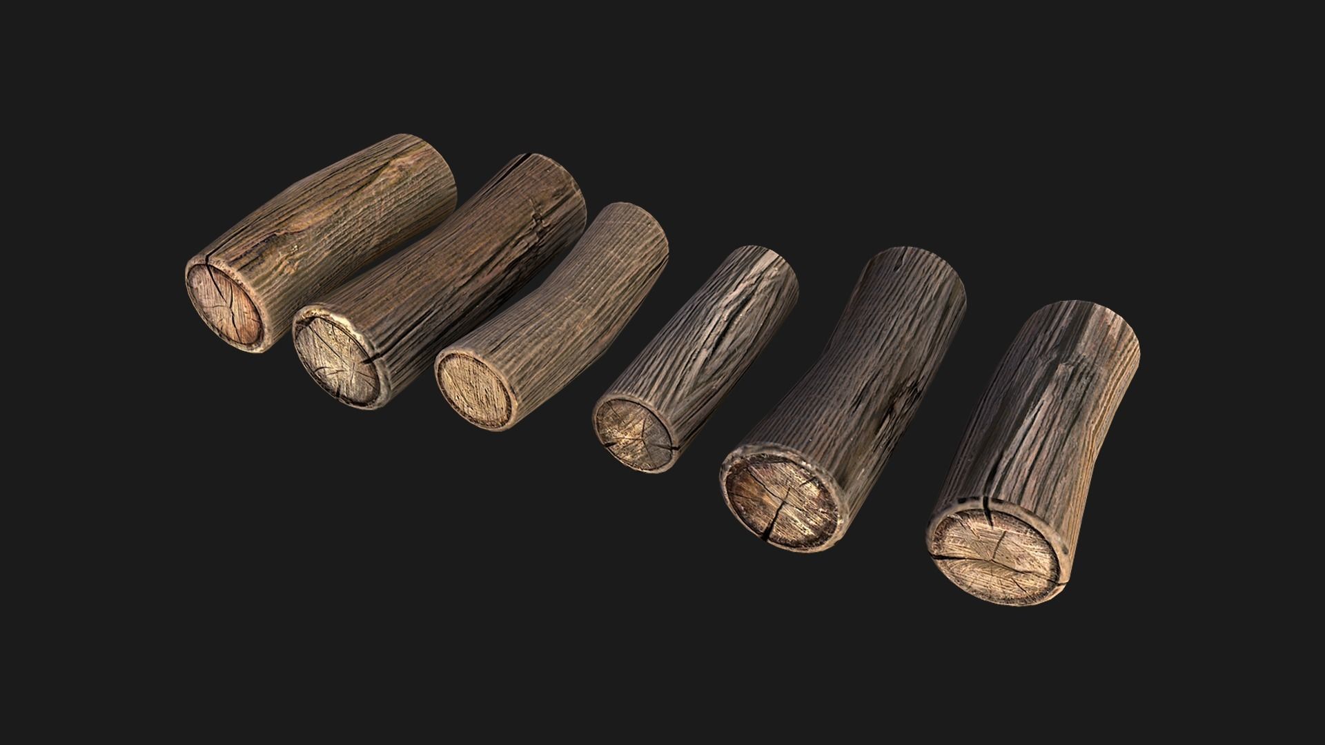 Firewood Log Stand Pack Low-poly 3D model_27