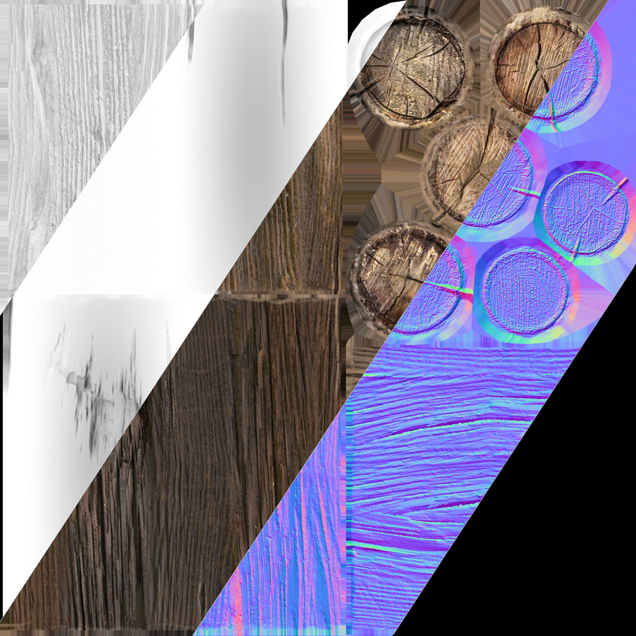 Firewood Log Stand Pack Low-poly 3D model_8