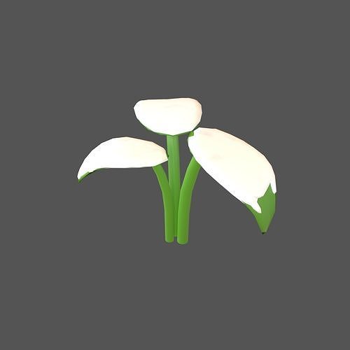 Plant With Snow v1 001 Low-poly 3D model
