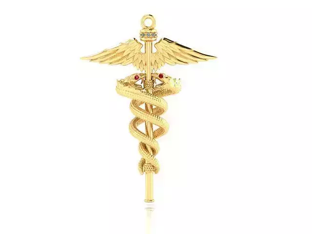 3D model hermes caduceus pendant